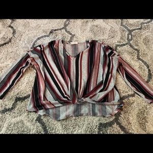 Striped knotted sweater
